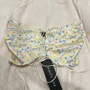 Silk floral crop top